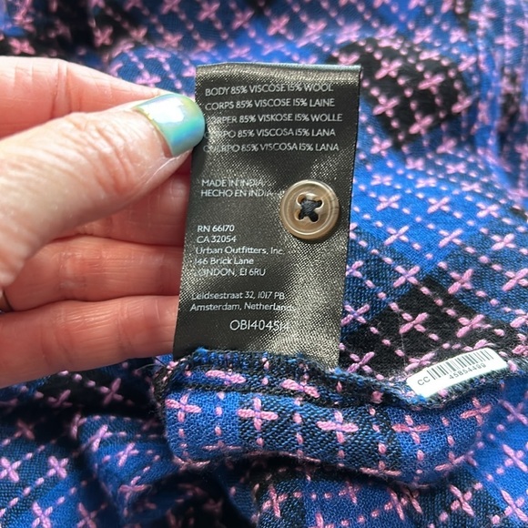 Anthropologie Pilcro Femme Plaid Buttondown Blue Pink Shirt Top Sz M Petite - Picture 14 of 16